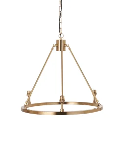 Alternative view of Endon 111203 Chester 3lt Pendant Fitting Brushed aged brass plate 3 x 7W LED B22 (Required)