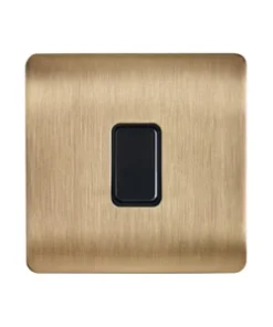 Forum KN-46037 Kinetic 1 Gang Satin Brass Decorative Cover with Black Switch Non-Dimmable