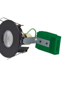 BELL 11866 Firestay Protector Open Back Non Integrated Fixed Shower Downlight - Black Bezel
