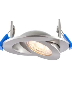 Saxby 119101 Shield360 CCT Tri Wattage 4W/6W/8W IP44 LED Adjustable Fire Rated Downlight 2700K/3000K/4000K/6000K - Satin Nickel