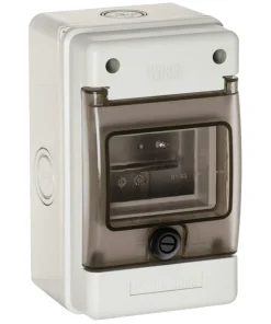 Alternative view of Wiska INDUBOX 1304R/W 4 Way IP65 Weatherproof Consumer Unit Enclosure, Light Grey
