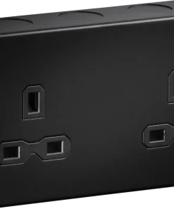 Knightsbridge MR9000UTB Metalclad 13A 2G Unswitched Socket - Textured Sand Black Finish