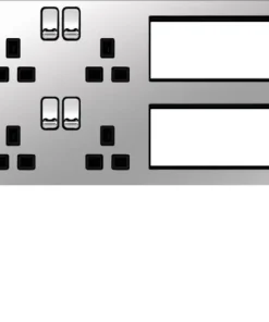 Hager WFTVLPPSB Sollysta Flat Plate 2G Lounge Plate for TV, Power & Data - Polished Steel + Black Insert