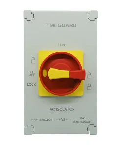 Timeguard IS4N-63ACGY Weathersafe IP66 AC Rotary Isolator Switch 4 Pole 63A