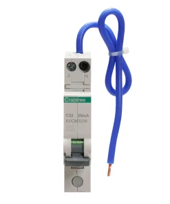 Crabtree 61/CM3230 Starbreaker 32A 30mA SP+N C Curve 6kA Type A Compact Bi-Directional RCBO