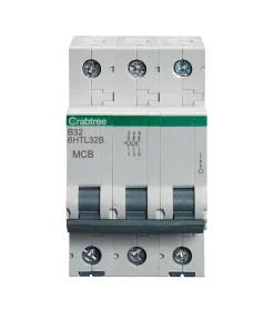 Crabtree 6HTL32B Loadstar 32A Triple Pole B Curve 10kA MCB