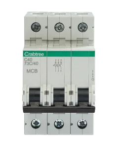 Crabtree 73C/40 Polestar Compact 40A C Curve 16kA TP MCB