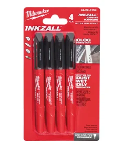 Milwaukee 48223154 INKZALL Fine Tip Marker Pen - 4 Piece