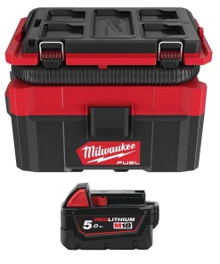 Alternative view of Milwaukee M18FPOVCL-0+M18B5 Kit - 18V FUEL PACKOUT Brushless Wet & Dry Vacuum + M18B5 5.0Ah Li-ion Battery