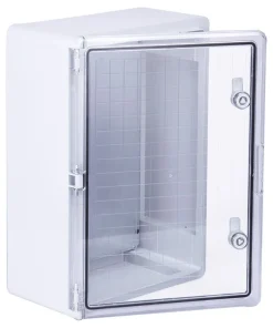 Wiska 50107060 WDB T5 350x500x190mm, ABS Plastic Distribution Enclosure IP65 with Transparent Door c/w 2 Locking Keys, Light Grey