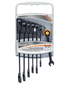 Alternative view of Draper Metric Ratcheting Combination Spanner Set Draper HI-TORQ® (7 Piece)