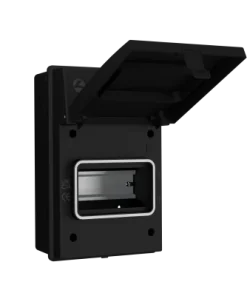 Alternative view of LIVE Electrical AGU0565/B 5 Way IP65 Weatherproof Black Metal Garage Unit Empty Enclosure