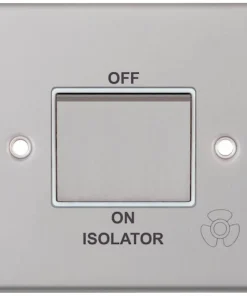 Alternative view of Selectric DSL108 5M 10AX 3 Pole Fan Isolator Switch - Satin Chrome, White Insert