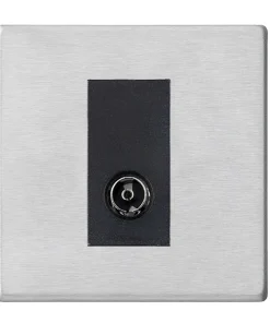 Alternative view of Hamilton 7G24TVIB Hartland G2 Screwless 1G Isolated 1in/1out Coaxial TV Socket Outlet - Satin Stainless, Black Insert
