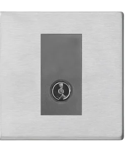 Alternative view of Hamilton 7G24TVQG Hartland G2 Screwless 1G Non-Isolated 1in/1out Coaxial TV Socket Outlet - Satin Stainless, Quartz Grey Insert
