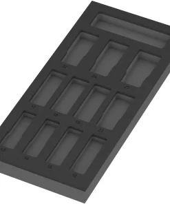 Wera 05137325001 9825 Foam insert Zyklop C, 1/2", Impaktor Deep socket wrench insert set 1, empty, 172 x 30 x 392 mm