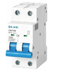 Alternative view of LIVE Electrical CB232C Double Pole 32A C Curve 10kA MCB