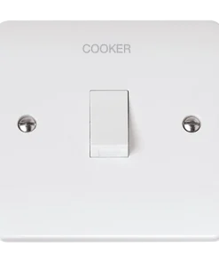 Click Mode CMA622-CKR White Moulded 20A Double Pole Switch - Cooker Etching