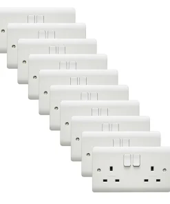 Alternative view of Crabtree CR1306/D Instinct White Moulded 13A 2 Gang DP Switched Socket Dual Earth (10 Pack)