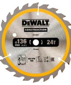 DEWALT Cordless Construction Trim Saw Blade 136 x 10mm x 24T