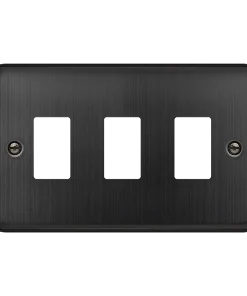 Click Deco Plus DPBZ20403 3 Gang GridPro Frontplate - Matt Bronze