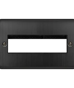 Alternative view of Click Deco Plus DPBZ426BK 2G MiniGrid Unfurnished Front Plate (6 In-Line) - Matt Bronze (Black)