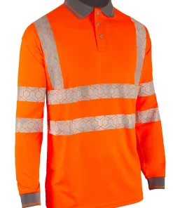 Beeswift Envirowear Recyclable Hi-Vis Long Sleeve Polo Shirt