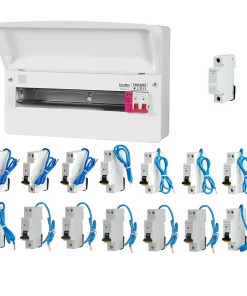Alternative view of FuseBox F3015MZ 15 Way T2 SPD Consumer Unit + 14 Type A Bi-Directional Mini RCBOs & 1x FREE DIN Rail Blanks