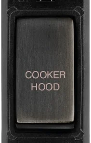 Alternative view of Click GridPro GM2018BKBZ-CH 20AX Double Pole Switch Module printed "Cooker Hood" - Matt Bronze (Black)