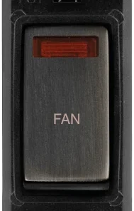 Click GridPro GM2018NBKBZ-FN 20AX Double Pole Switch with Neon Module printed "Fan" - Matt Bronze (Black)