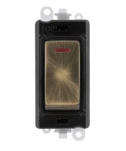 Alternative view of Click GridPro GM2218BKAB 20AX Double Pole Switch with LED Module - Antique Brass (Black)