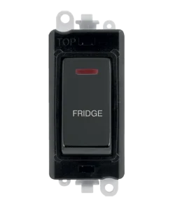 Alternative view of Click GridPro GM2218BKBN-FD 20AX Double Pole Switch with LED Module printed "Fridge" - Black Nickel (Black)
