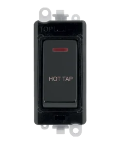 Click GridPro GM2218BKMB-HT 20AX Double Pole Switch with LED Module printed "Hot Tap" - Matt Black (Black)