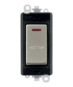 Alternative view of Click GridPro GM2218BKPN-HT 20AX Double Pole Switch with LED Module printed "Hot Tap" - Pearl Nickel (Black)