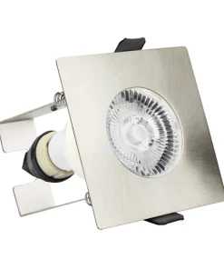 Alternative view of Integral ILDLFR70D010 Evofire Fire Rated Downlight 70mm Cutout IP65 Satin Nickel Square +GU10 Holder & Insulation Guard