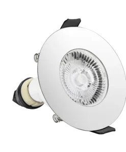 Integral ILDLFR70D017 Evofire Fire Rated Downlight 70mm Cutout IP65 Polished Chrome Round +GU10 Holder