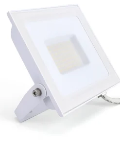 Integral ILFLE022 Compact Slim Floodlight 50W 5000Lm 4000K 120 Beam 100Lm/W IP65 IK08 White