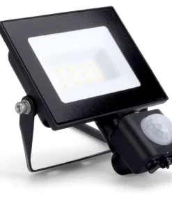 Integral ILFLE037 Compact Slim Floodlight PIR 10W 1000Lm 4000K 120 Beam 100Lm/W IP65 IK08 Black