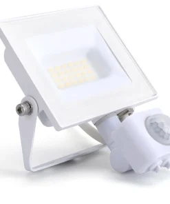 Integral ILFLE040 Compact Slim Floodlight PIR 20W 2000Lm 4000K 120 Beam 100Lm/W IP65 IK08 White