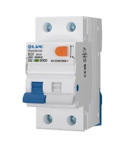 LIVE Electrical RNA20B-030 Double Pole 20A B Curve 6kA 30mA Type A Bidirectional RCBO