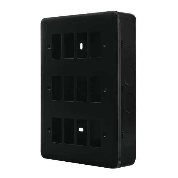 Click MCP20512BK Metal Clad Pro 12 Gang Gridpro Front Plate - Black - Image 2