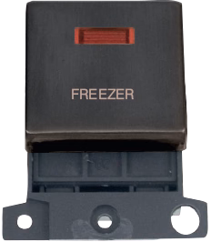 Alternative view of Click MiniGrid MD023BZ-FZ 20A DP Ingot Switch Module + Neon "Freezer" - Matt Bronze