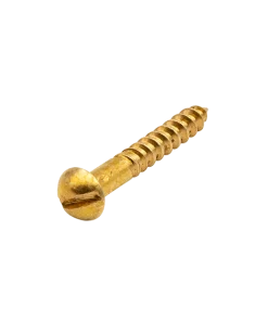 Unicrimp QBWS8-1 8x1" Slotted Roundhead Brass Woodscrews (200 Pack)