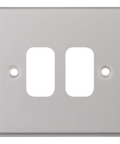 Alternative view of Selectric SGRID360-182 GRID360 7M-PRO 2 Aperture Modular Front Plate - Satin Chrome