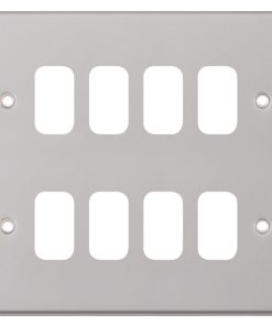 Selectric SGRID360-186 GRID360 7M-PRO 8 Aperture Modular Front Plate - Satin Chrome
