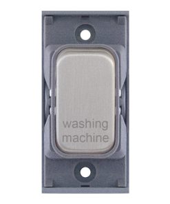 Alternative view of Selectric SGRID360-379 GRID360 20A DP Switch Module marked "washing machine" - Satin Chrome, Grey Insert