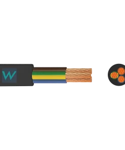 3183Y 3 Core Round Flexible 0.75mm Black Cable - 10M