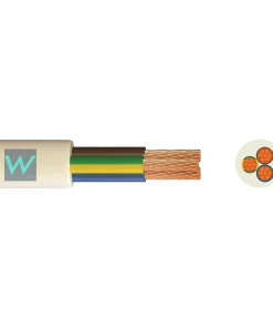 3183Y 3 Core Round Flexible 0.75mm White Cable - 10M
