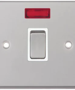 Alternative view of Selectric 7MPRO-116 7M-PRO 1 Gang 20A DP Switch with Neon - Satin Chrome, White Insert