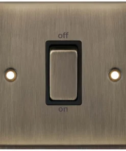 Alternative view of Selectric 7MPRO-647 7M-PRO 1 Gang 45A DP Switch - Antique Brass, Black Insert